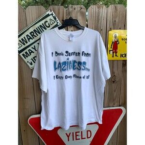 Vintage 90s I don’t Suffer From Laziness I Enjoy Every Minute of it! Tshirt  XXL